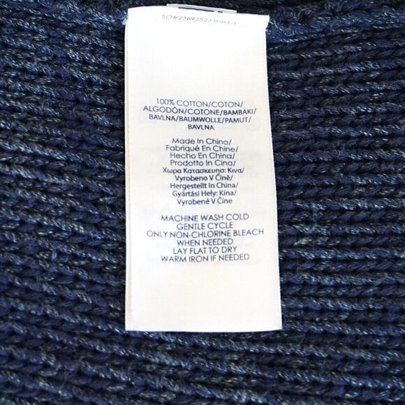 Chaps Open Cardigan Blue Cotton Knit Womens Size Medium - Picture 11 of 11